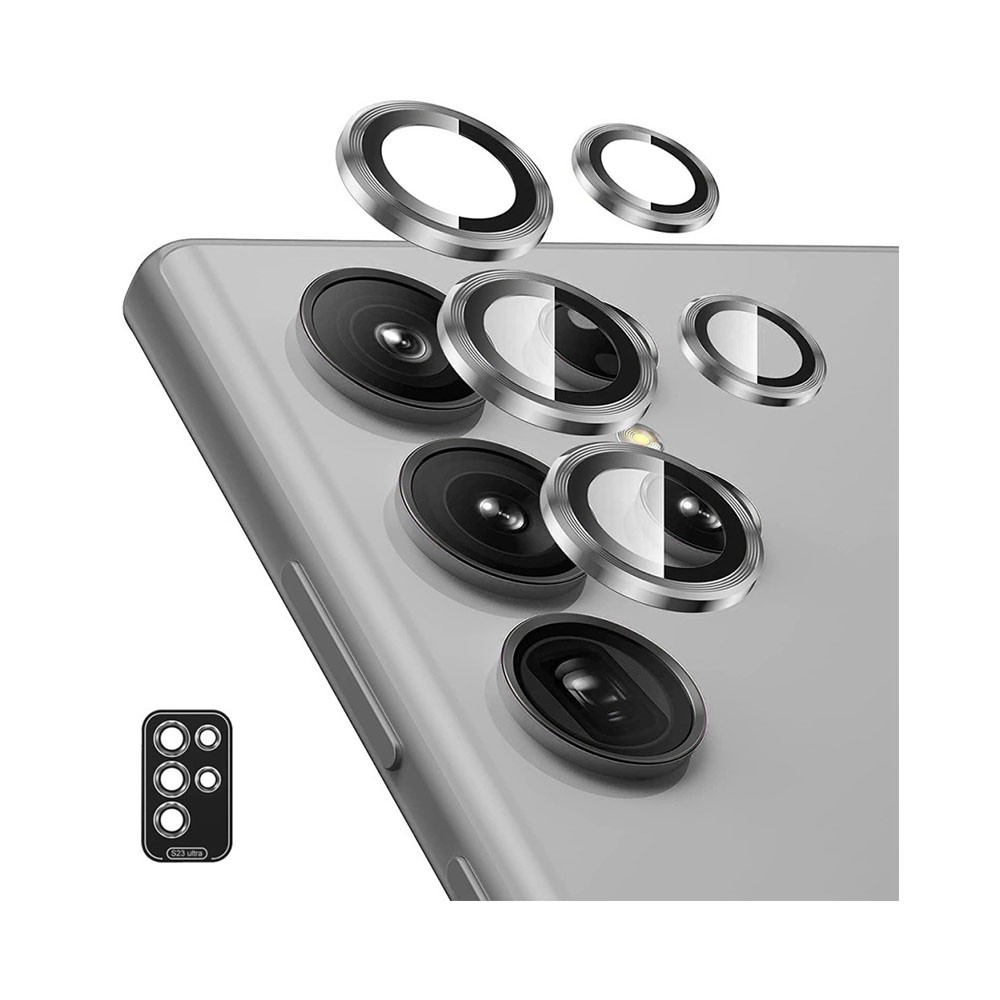 Samsung Galaxy S25 Ultra 5G EKNAY Κρίκοι Προστασίας για Κάμερα Grey