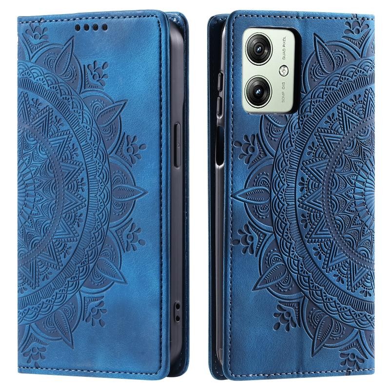 Motorola Moto G54 5G Mandala Flower Θήκη Βιβλίο Blue