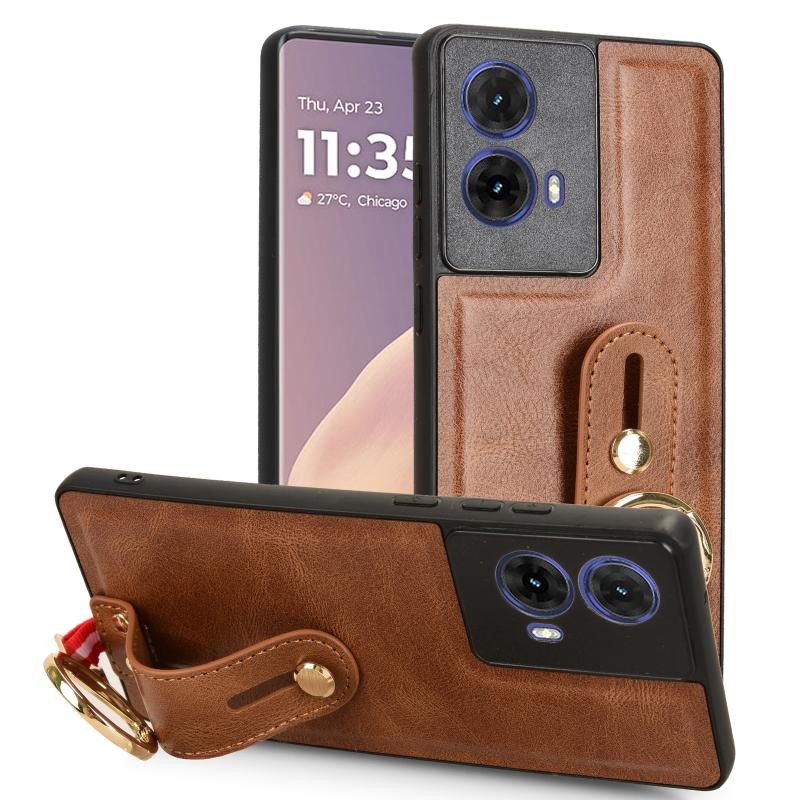 Motorola Edge 50 Fusion 5G Θήκη Σιλικόνης με Λουράκι Brown