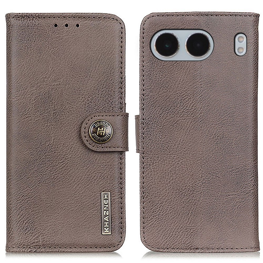 OnePlus Nord 4 5G KHAZNEH Cowhide Θήκη Πορτοφόλι Khaki