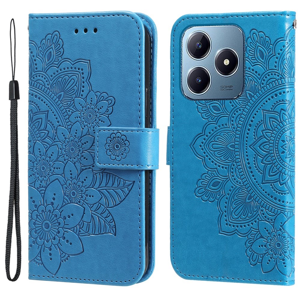 Realme Note 60 7-Petal Flowers Θήκη Πορτοφόλι Blue