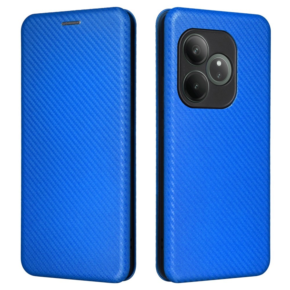 Realme GT 6 5G / GT 6T 5G Carbon Fiber Θήκη Βιβλίο Blue