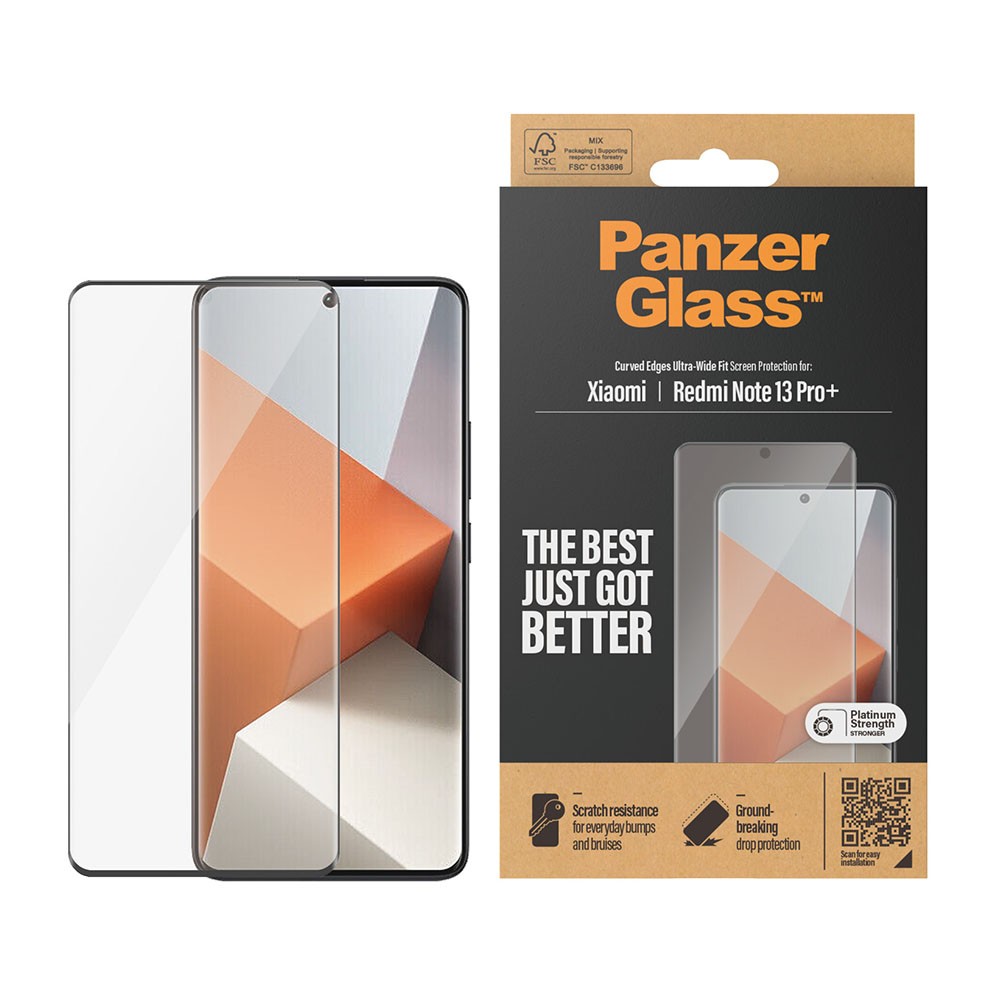 Xiaomi Redmi Note 13 Pro Plus 5G PanzerGlass Screen Protector Curved/Ultra-Wide Fit Transparent