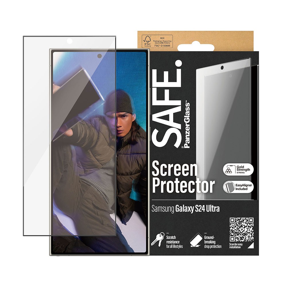 Samsung Galaxy S24 Ultra 5G SAFE. by PanzerGlass Screen Protector/Ultra-Wide Fit Transparent