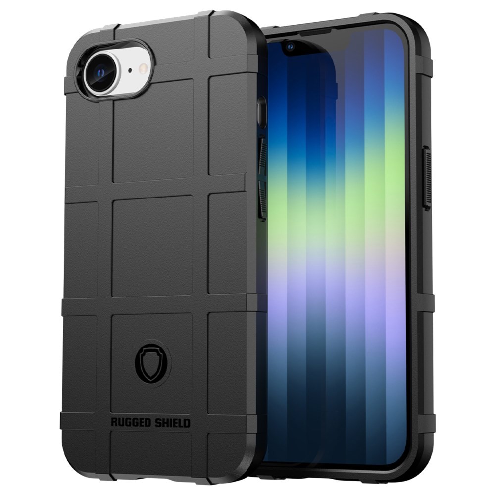 Apple iPhone 16e/17e Grid Design Σκληρή Θήκη Σιλικόνης Black