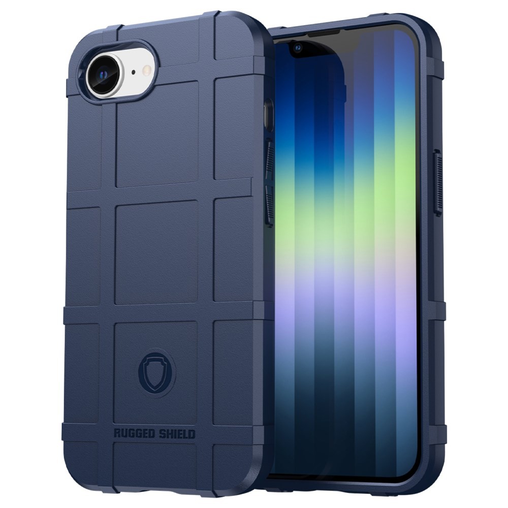 Apple iPhone 16e/17e Grid Design Σκληρή Θήκη Σιλικόνης Blue