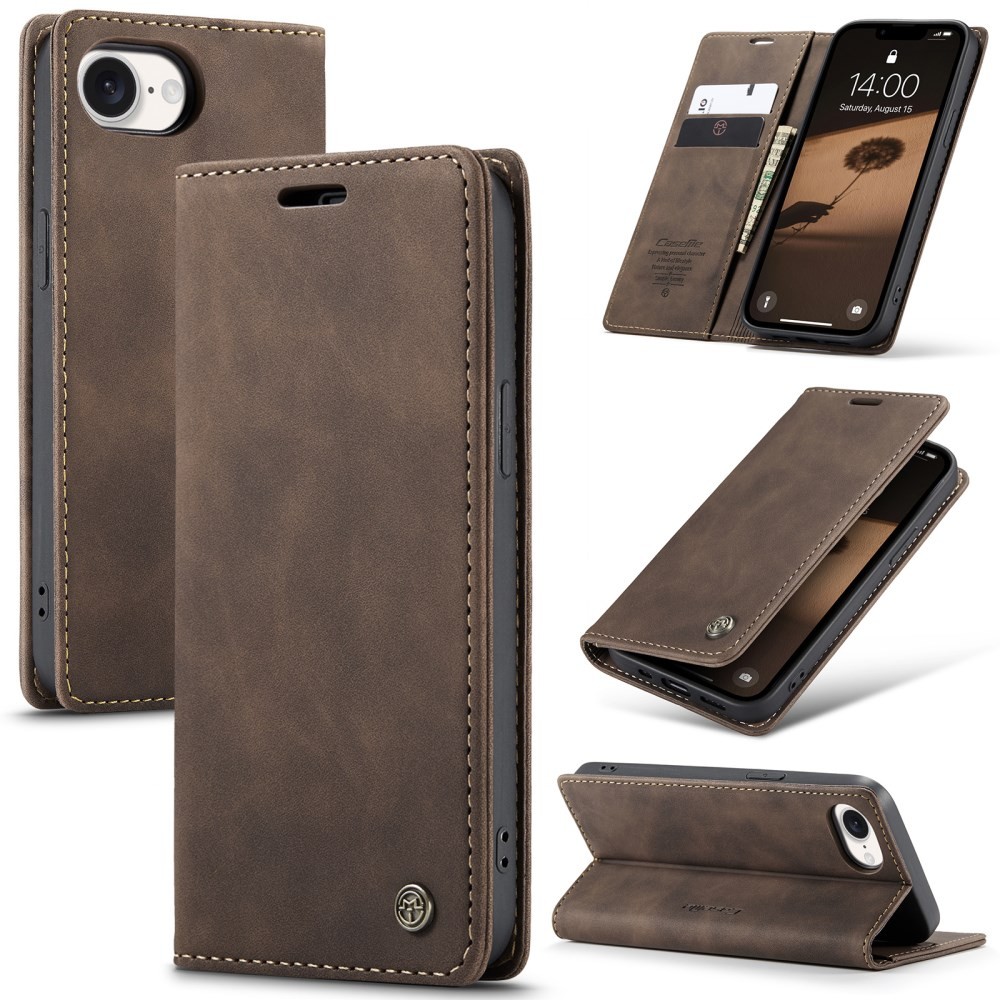 Apple iPhone 16e CaseMe 013 Retro Θήκη Βιβλίο Coffee