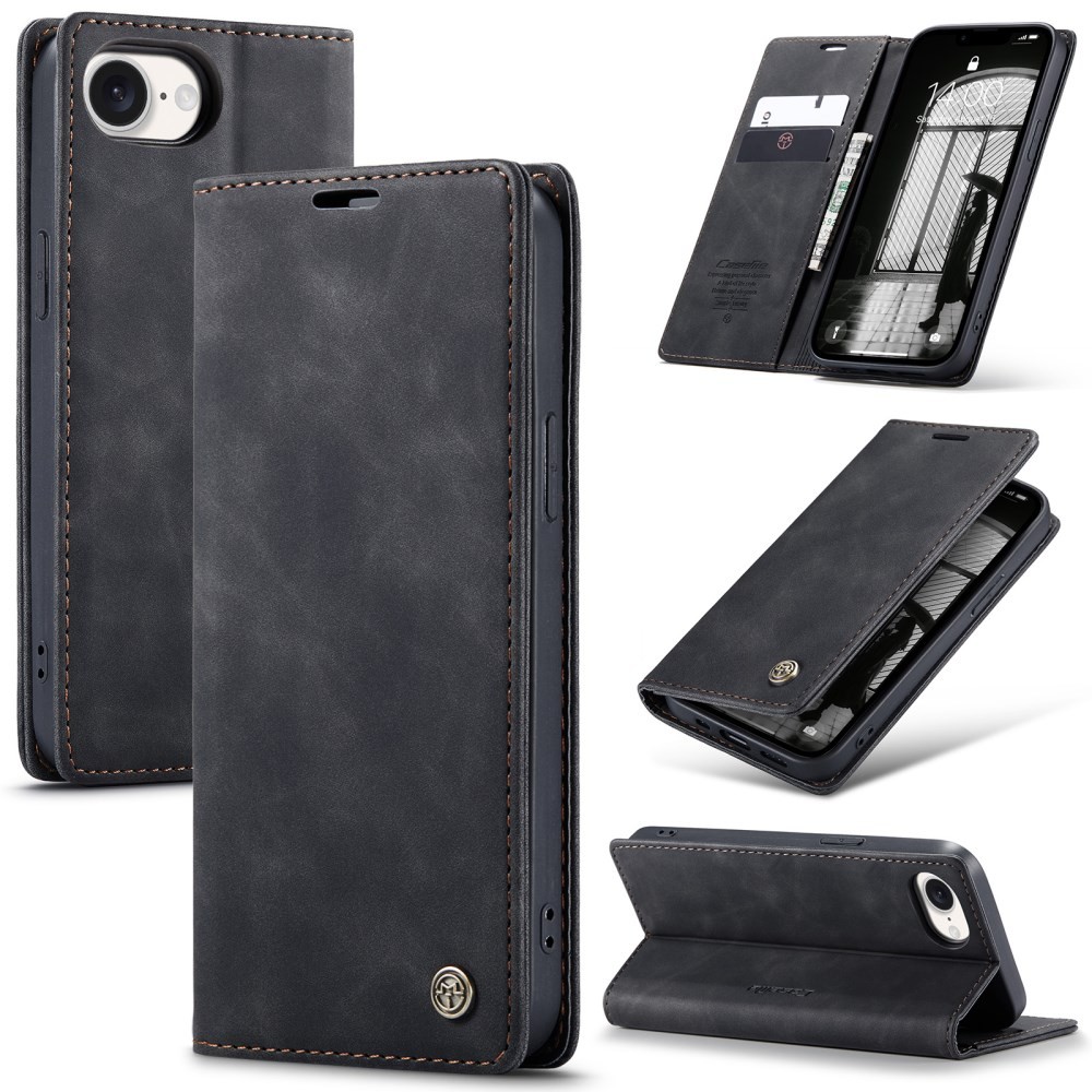 Apple iPhone 16e CaseMe 013 Retro Θήκη Βιβλίο Black