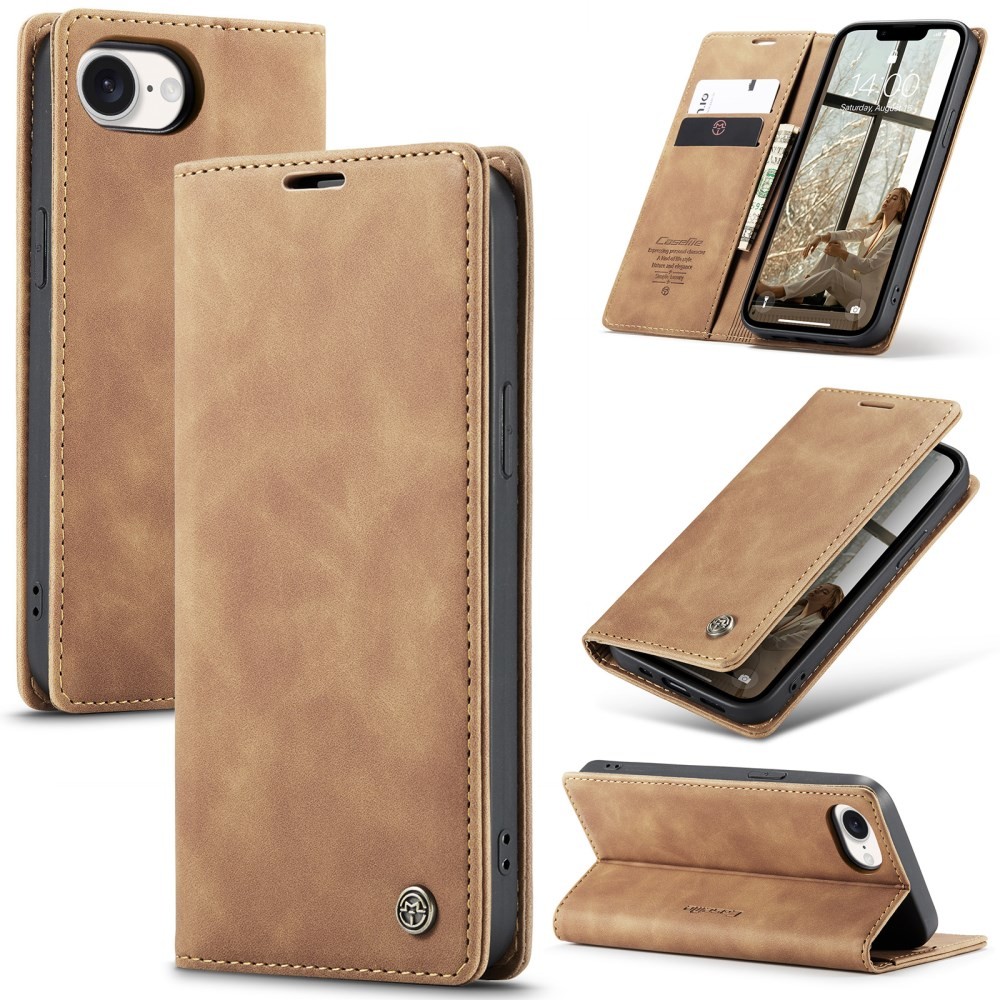 Apple iPhone 16e CaseMe 013 Retro Θήκη Βιβλίο Brown