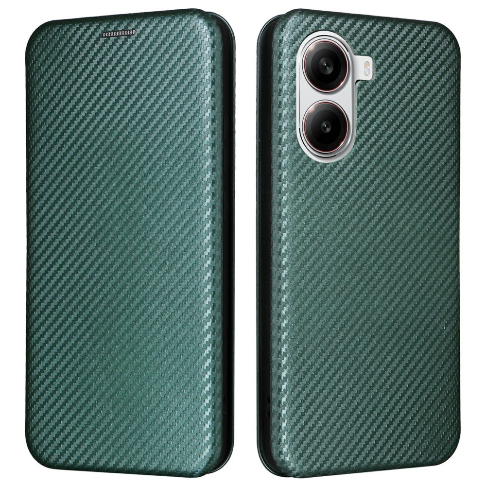 Xiaomi Poco X7 Pro 5G Carbon Fiber Θήκη Βιβλίο Green