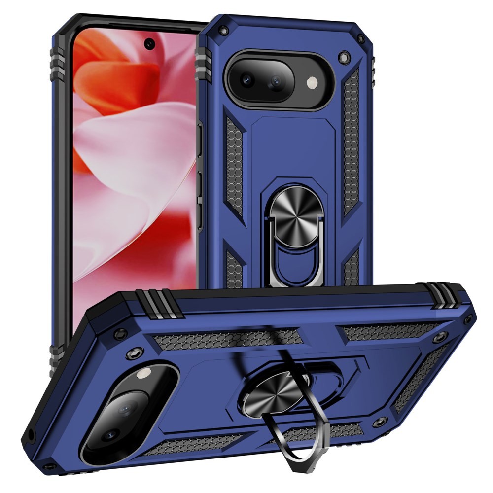 Google Pixel 9a 5G Magnetic Ring Σκληρή Θήκη με Δαχτυλίδι Blue