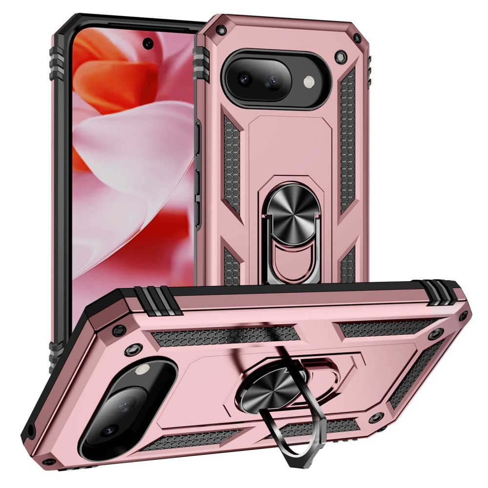 Google Pixel 9a 5G Magnetic Ring Σκληρή Θήκη με Δαχτυλίδι Rose Gold