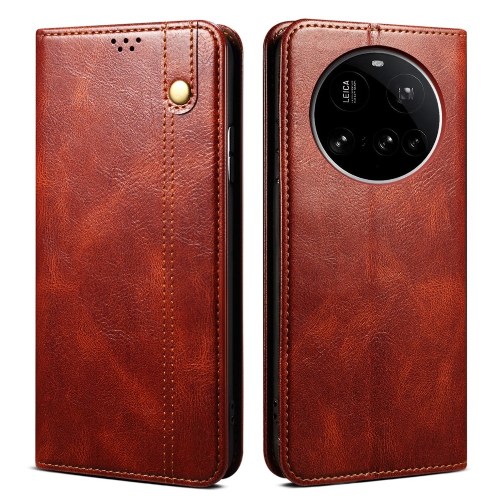 Xiaomi 15 Ultra 5G Oil Wax Θήκη Βιβλίο Brown