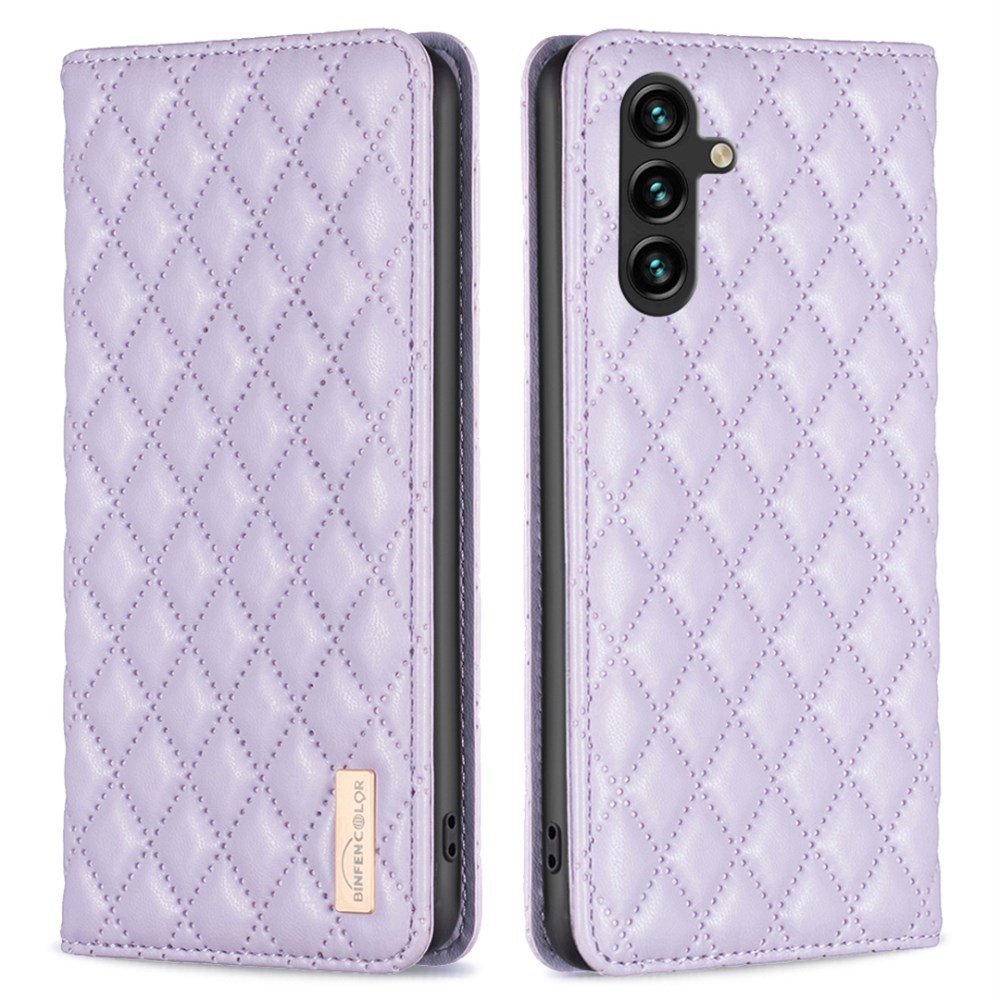 Samsung Galaxy A56 5G Puff Rhombus Θήκη Βιβλίο Purple