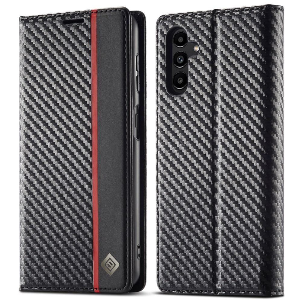Samsung Galaxy A56 5G LC.IMEEKE Carbon Fiber Θήκη Πορτοφόλι Vertical Stripe