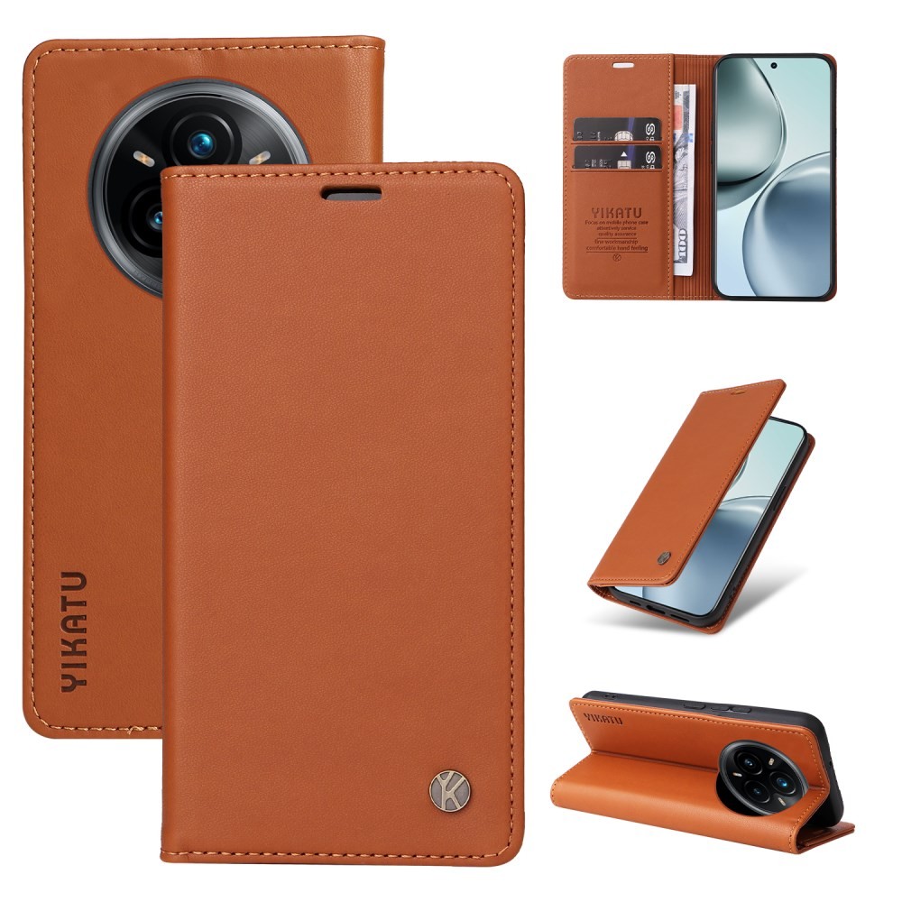 Realme 14 Pro Plus 5G YIKATU YK-001 Θήκη Βιβλίο Brown