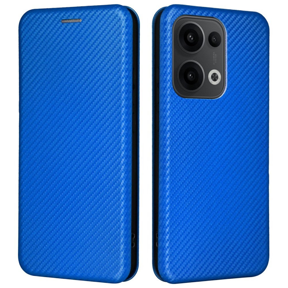 Oppo Reno13 5G Carbon Fiber Θήκη Βιβλίο Blue