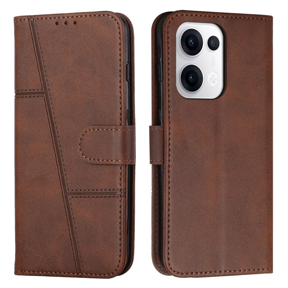 Oppo Reno13 5G Stitching Θήκη Πορτοφόλι Brown
