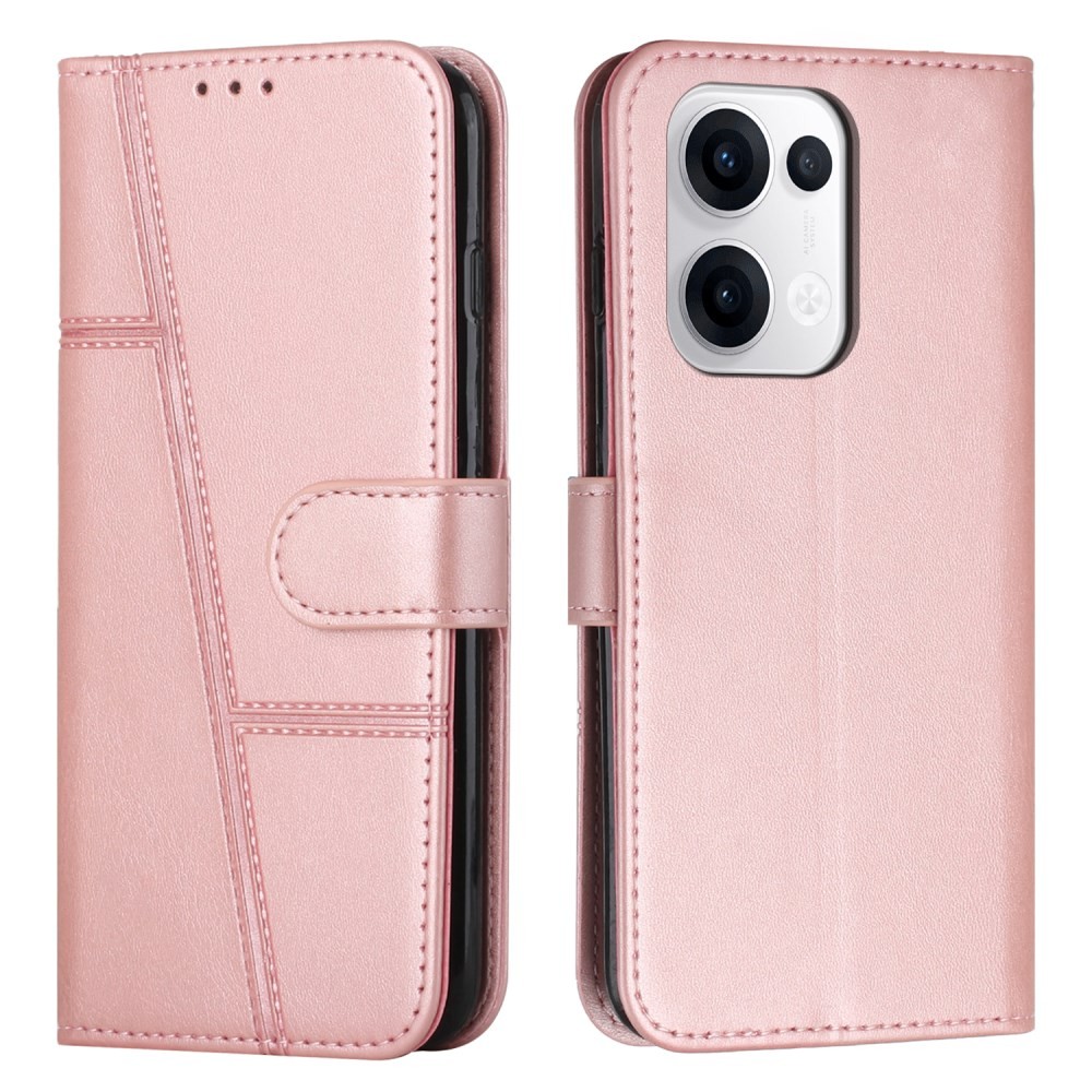 Oppo Reno13 5G Stitching Θήκη Πορτοφόλι Rose Gold