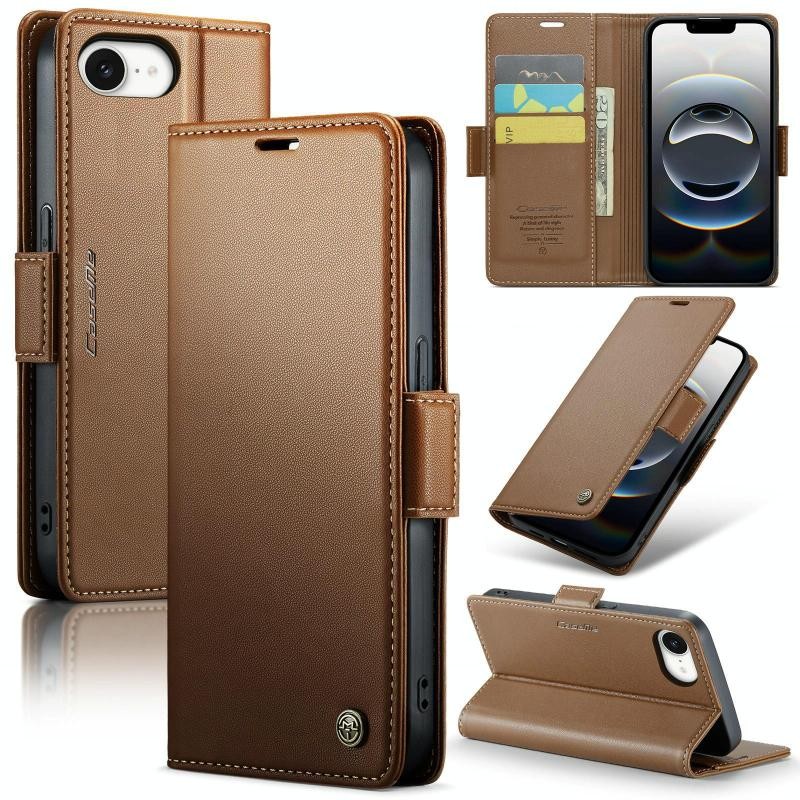 Apple iPhone 16e CaseMe 023 Luminus Θήκη Πορτοφόλι Brown