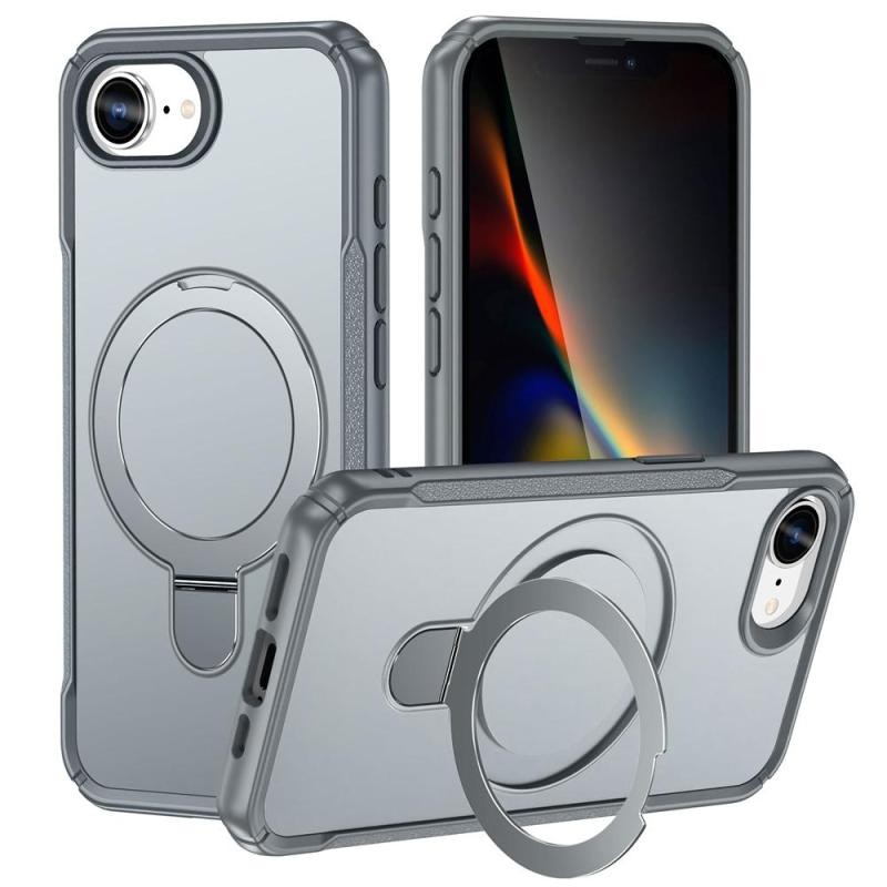 Apple iPhone 16e/17e MagSafe Σκληρή Θήκη με Δαχτυλίδι Grey