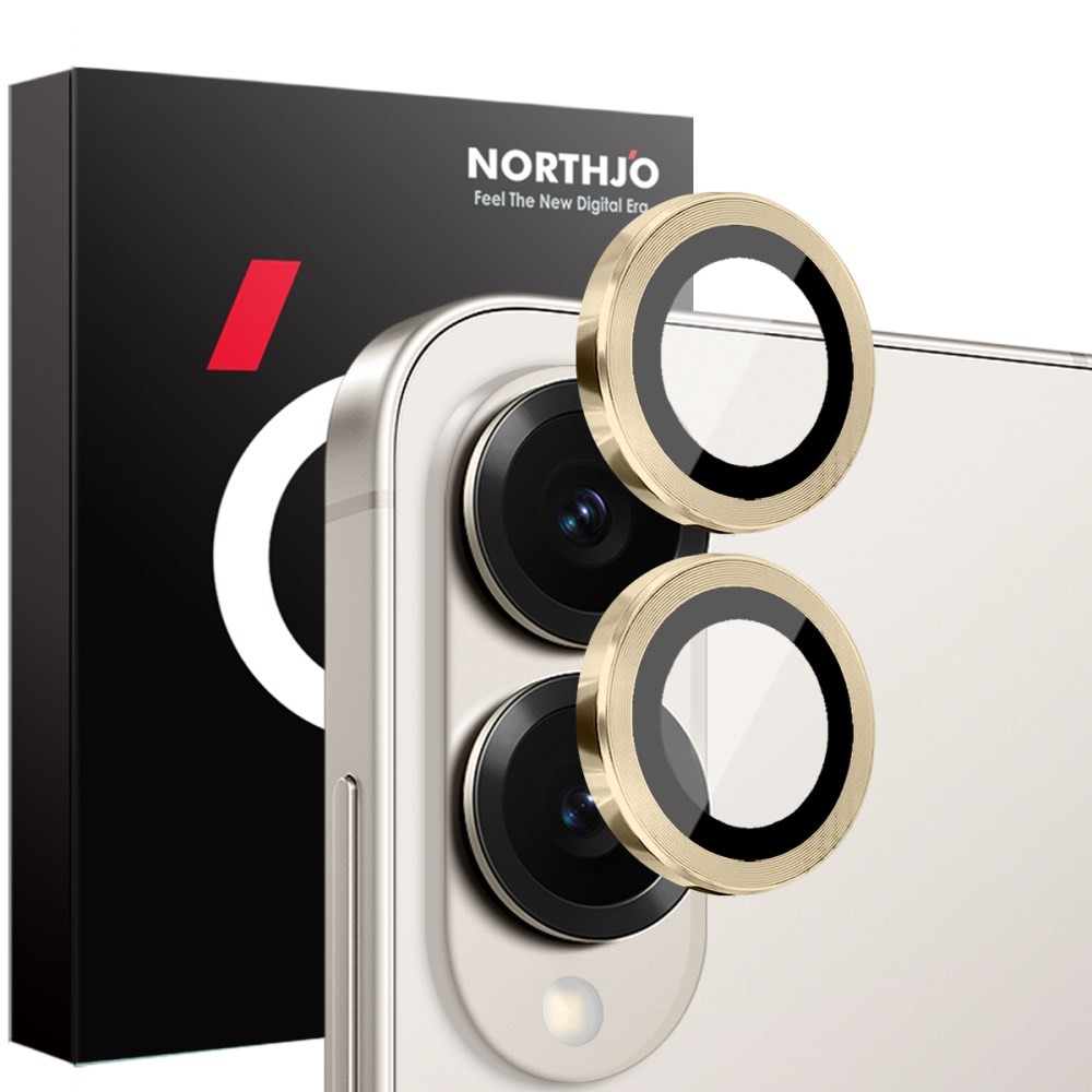 Samsung Galaxy S25 Edge 5G NORTHJO Κρίκοι Προστασίας για Κάμερα - Lens Protector Rings Gold