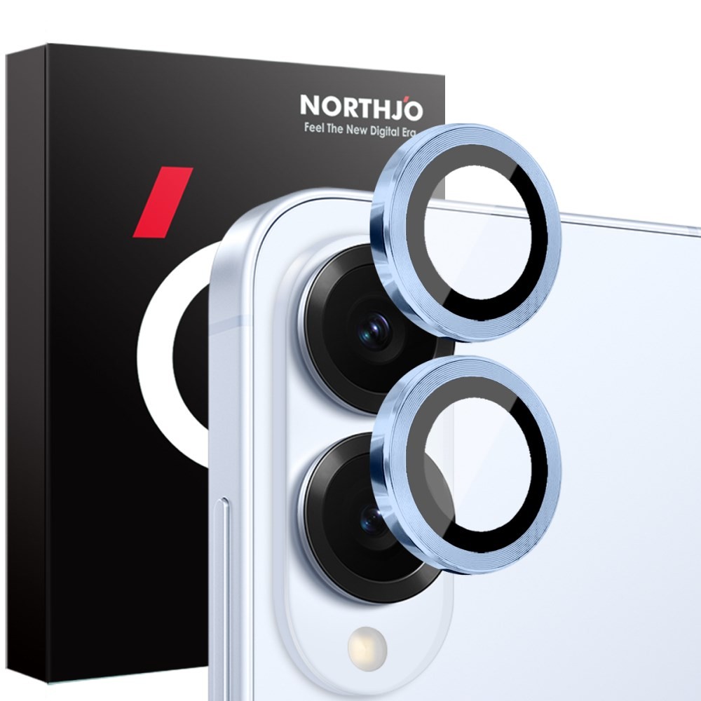 Samsung Galaxy S25 Edge 5G NORTHJO Κρίκοι Προστασίας για Κάμερα - Lens Protector Rings Blue