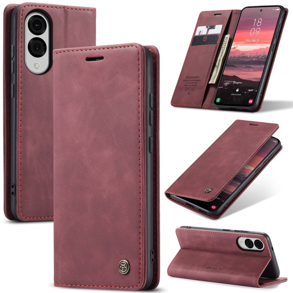 Samsung Galaxy S25 Edge 5G CaseMe 013 Retro Θήκη Βιβλίο Wine Red