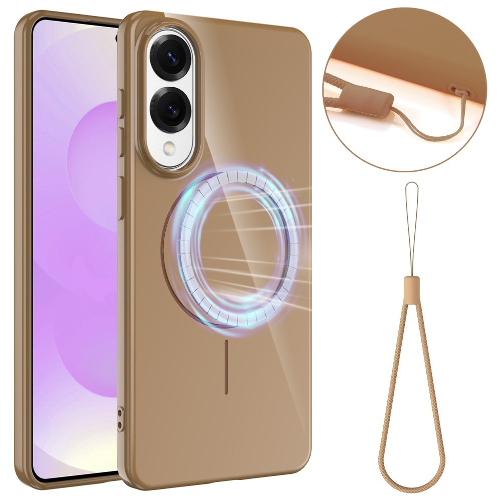 Samsung Galaxy S25 Edge 5G Gloss MagSafe Θήκη Σιλικόνης Desert Gold