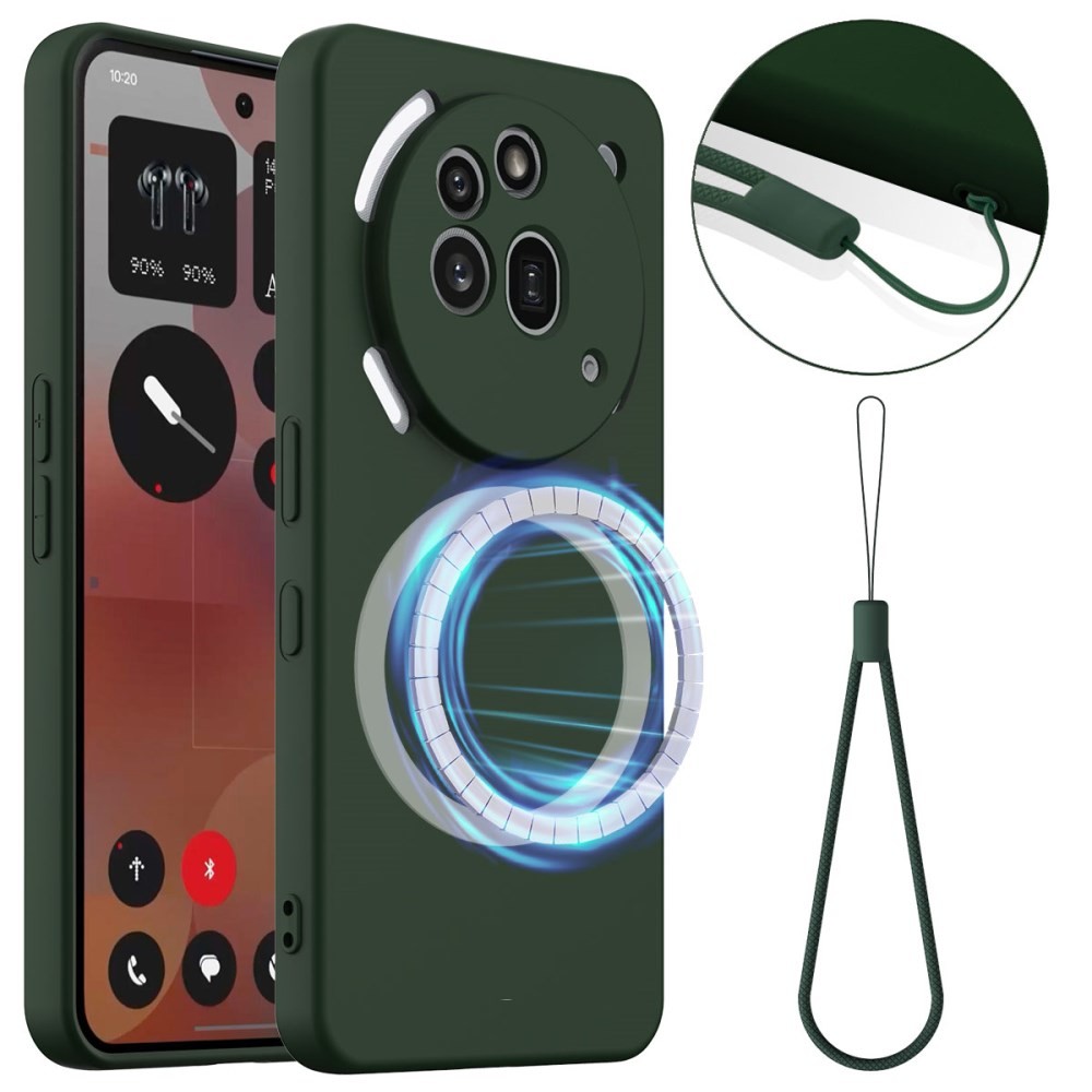 Nothing Phone (3a) Pro MagSafe Solid Color Θήκη Σιλικόνης Dark Green