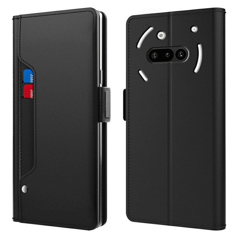 Nothing Phone (3a) Mirror Function Θήκη Πορτοφόλι Black