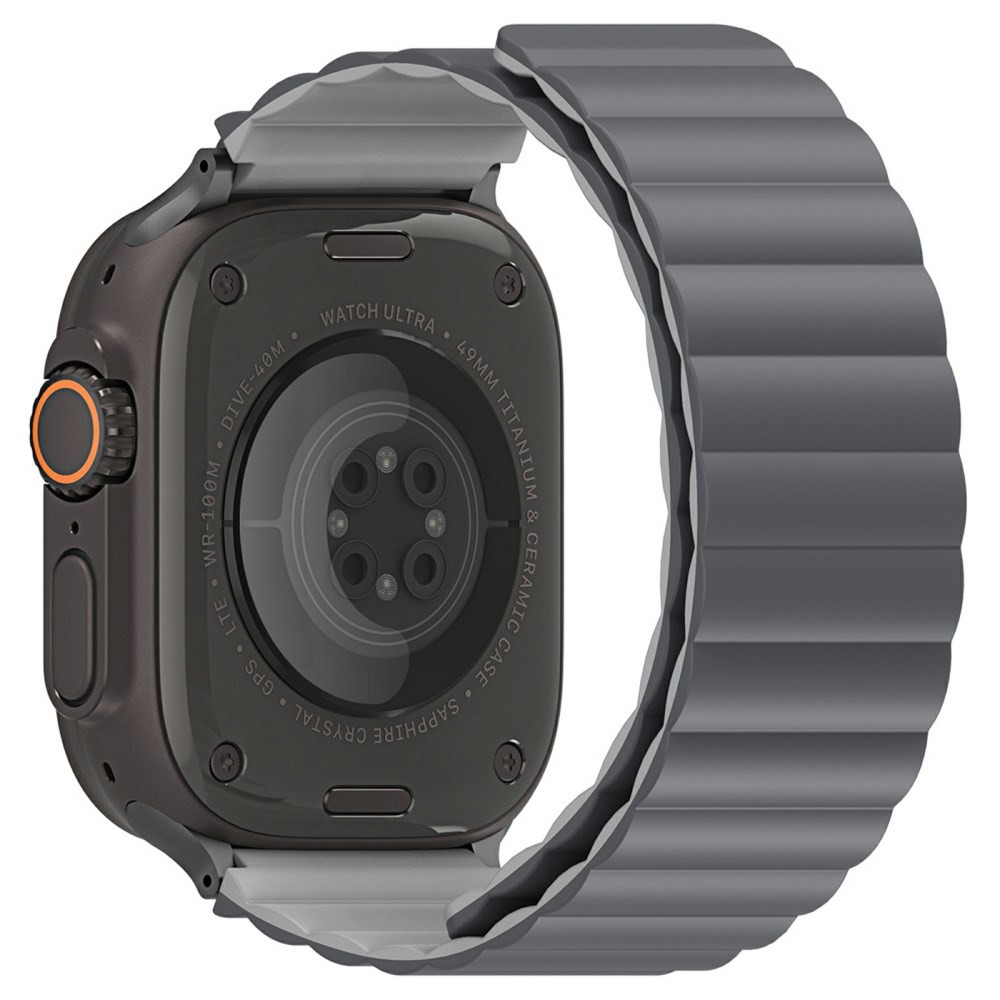 Apple Watch Series 7/8/9/10/SE/Ultra 1/Ultra 2 - 42/44/45/46/49 mm Dux Ducis  Μαγνητικό Λουράκι Σιλικόνης Dark Grey/Light Grey