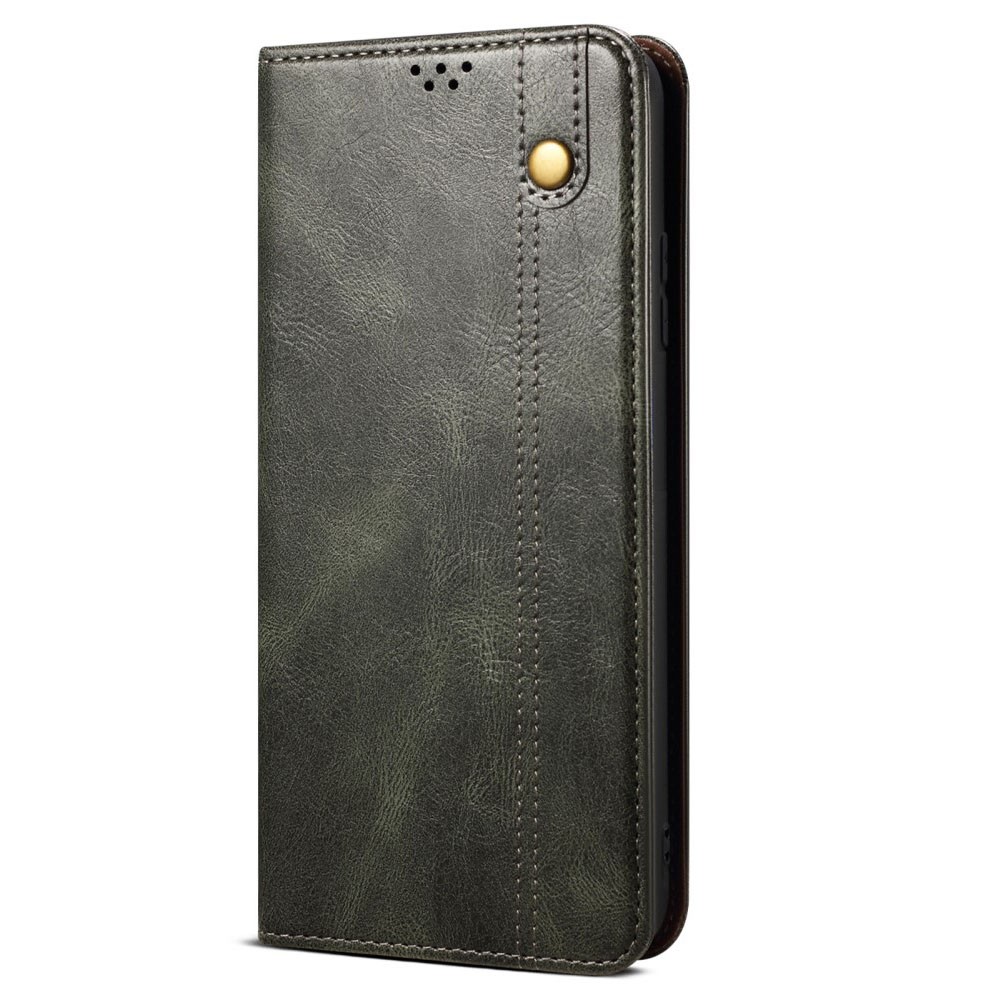 Nothing Phone (3a) Oil Wax Θήκη Βιβλίο Olive Green