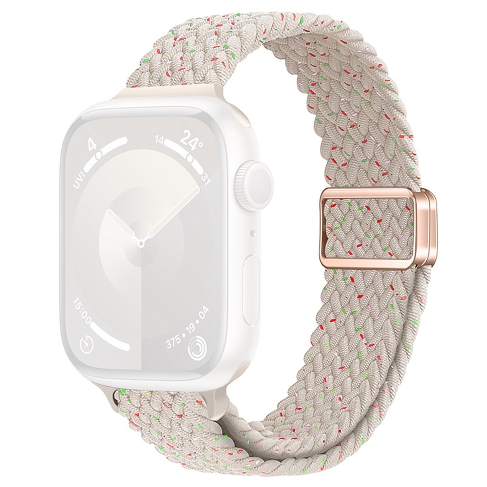 Apple Watch Series 7/8/9/10/11/SE/Ultra /Ultra 2/Ultra 3- 42/44/45/46/49 mm KALEBOL Πλεκτό Λουράκι Από Nylon Spring Cherry