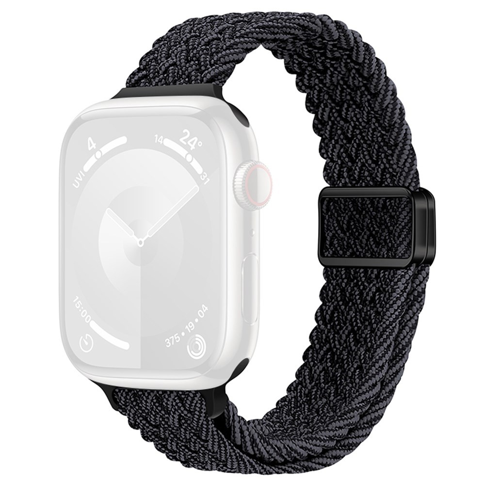 Apple Watch Series 7/8/9/10/11/SE/Ultra /Ultra 2/Ultra 3- 42/44/45/46/49 mm KALEBOL Πλεκτό Λουράκι Από Nylon Graphite Black