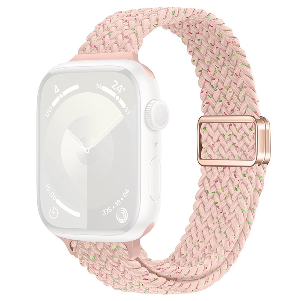 Apple Watch Series 7/8/9/10/11/SE/Ultra /Ultra 2/Ultra 3- 42/44/45/46/49 mm KALEBOL Πλεκτό Λουράκι Από Nylon Starlight Sand