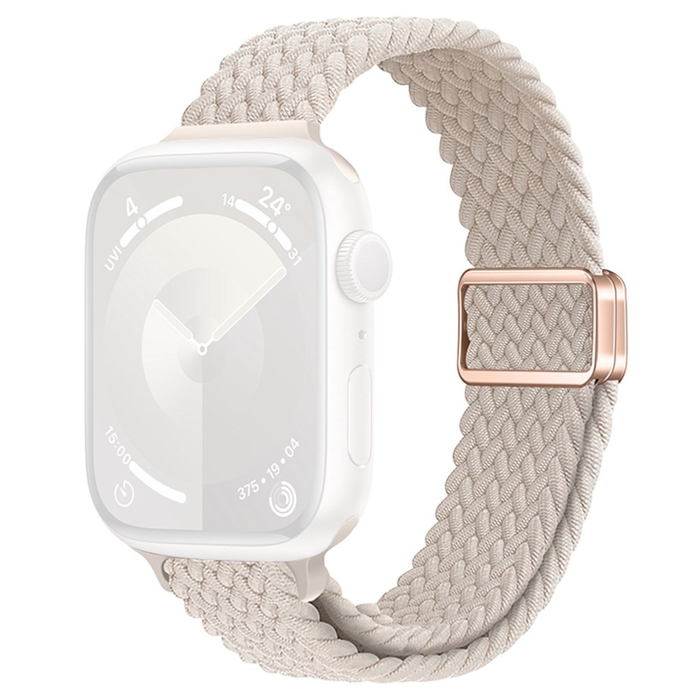 Apple Watch Series 7/8/9/10/11/SE/Ultra /Ultra 2/Ultra 3- 42/44/45/46/49 mm KALEBOL Πλεκτό Λουράκι Από Nylon Out White