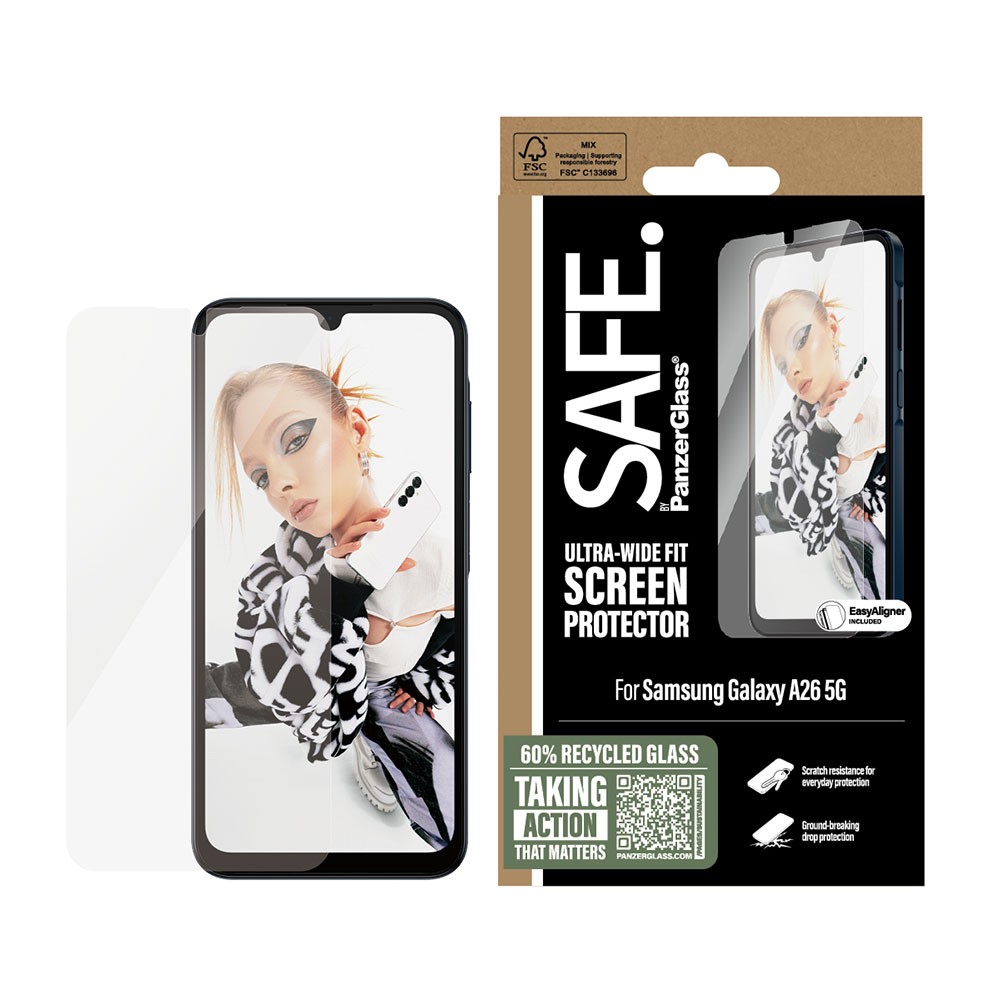 Samsung Galaxy A26 5G SAFE. by PanzerGlass Screen Protector/Ultra-Wide Fit Transparent