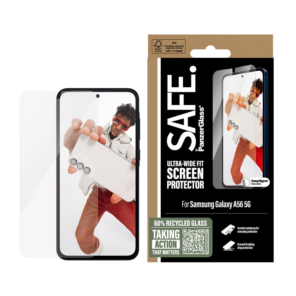 Samsung Galaxy A56 5G SAFE. by PanzerGlass Screen Protector/Ultra-Wide Fit Transparent
