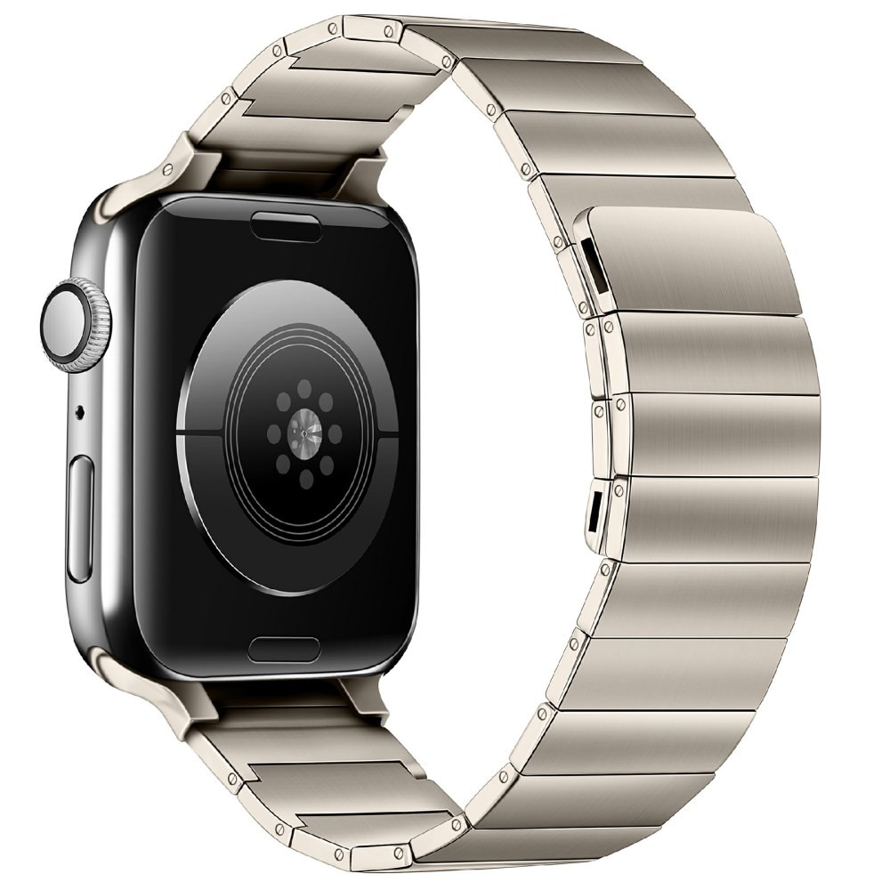 Apple Watch Series 7/8/9/10/SE - 38/40/41/42 mm Μαγνητικό Λουράκι Από Ανοξείδωτο Ατσάλι Silver,beige