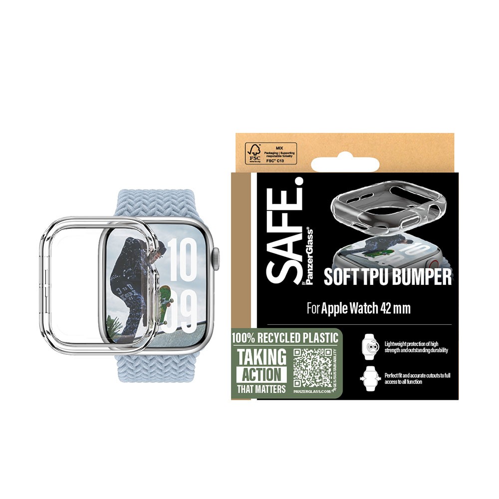 Apple Watch Series 10/42mm SAFE. by PanzerGlass Θήκη Soft TPU Bumper Transparent