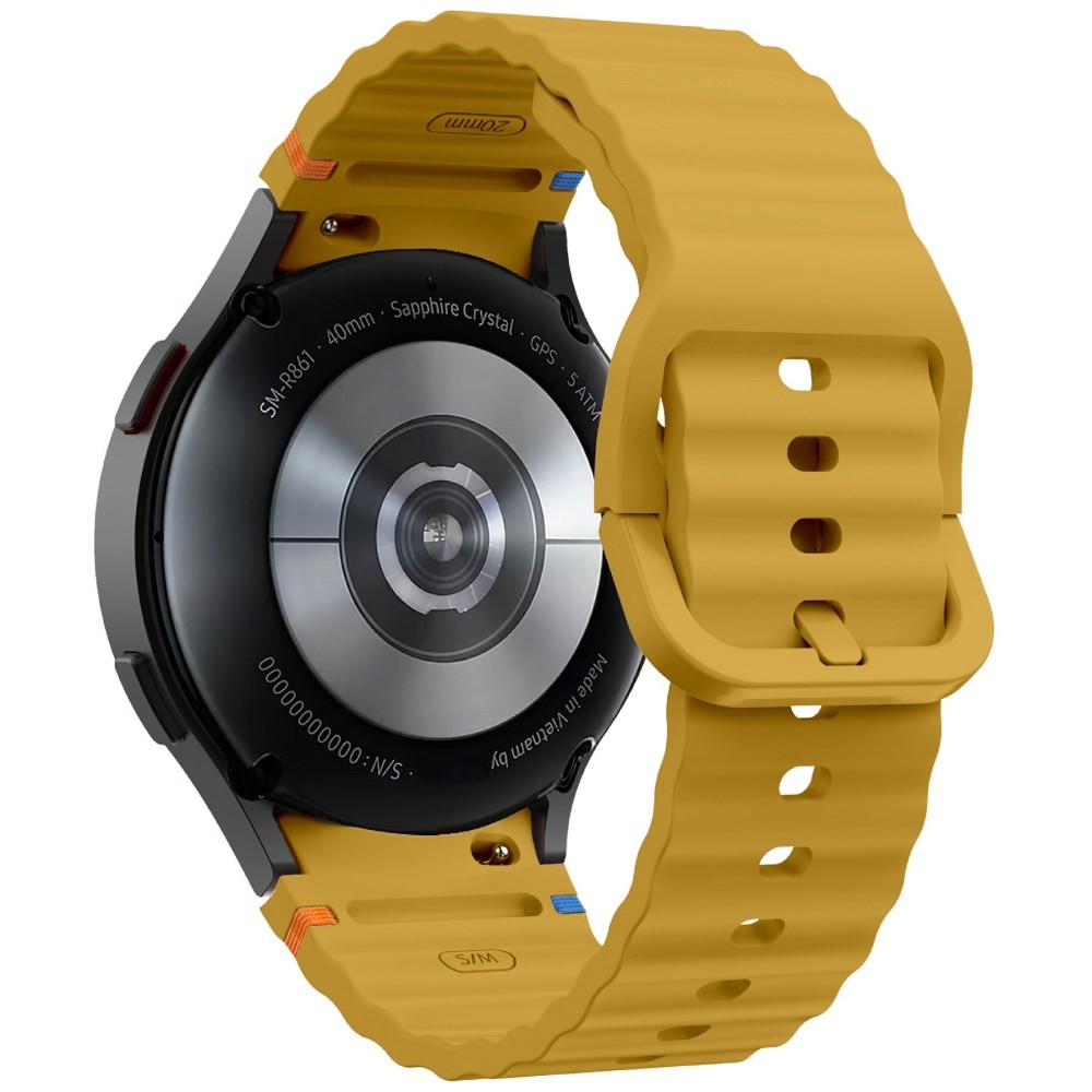 Samsung Galaxy Watch 5/5 Active/5 Pro/6/6 Classic/7/FE - 40/42/43/44/46/47 mm KALEBOL Λουράκι Σιλικόνης με Κυματιστό Σχέδιο Yellow