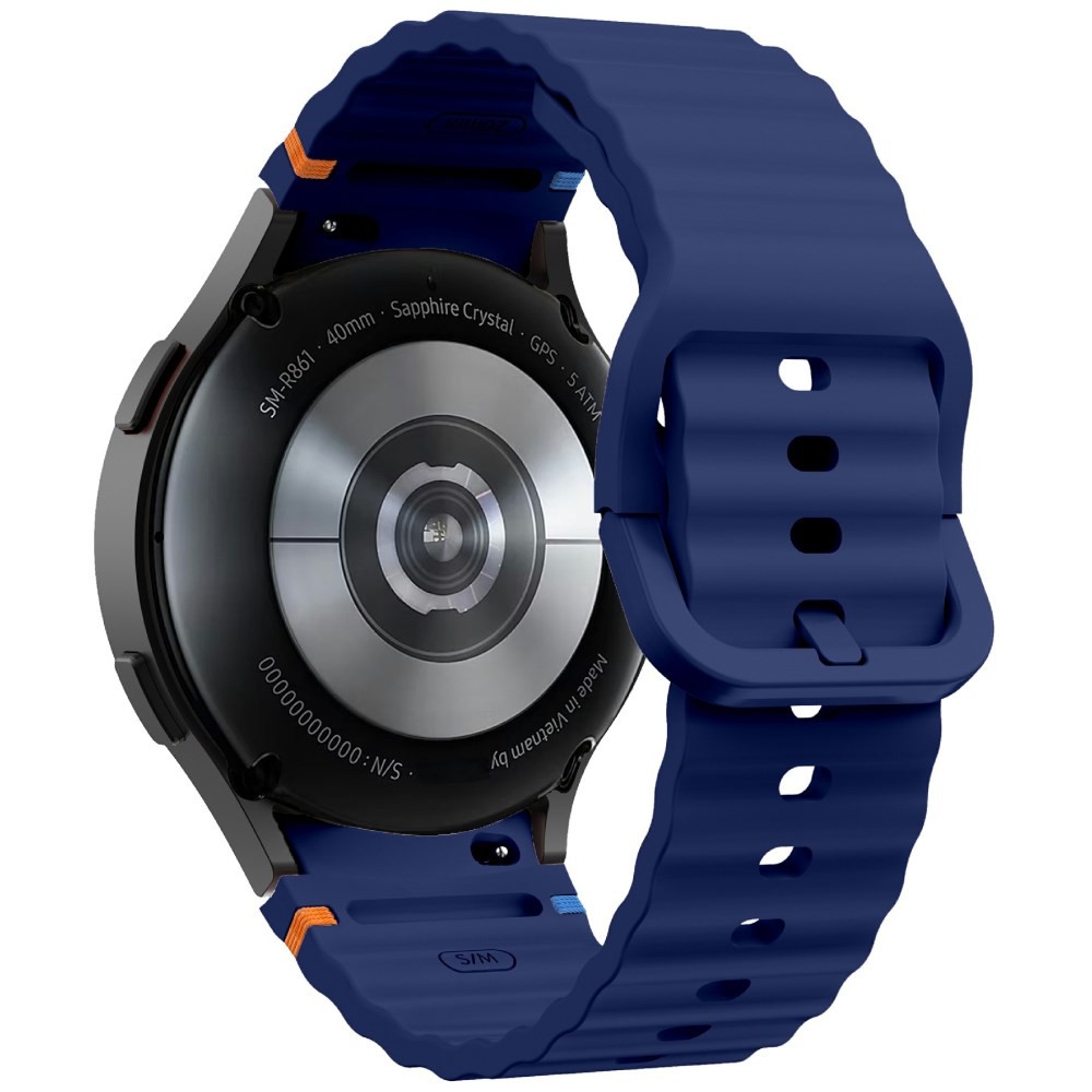 Samsung Galaxy Watch 5/5 Active/5 Pro/6/6 Classic/7/FE - 40/42/43/44/46/47 mm KALEBOL Λουράκι Σιλικόνης με Κυματιστό Σχέδιο Midnight Blue