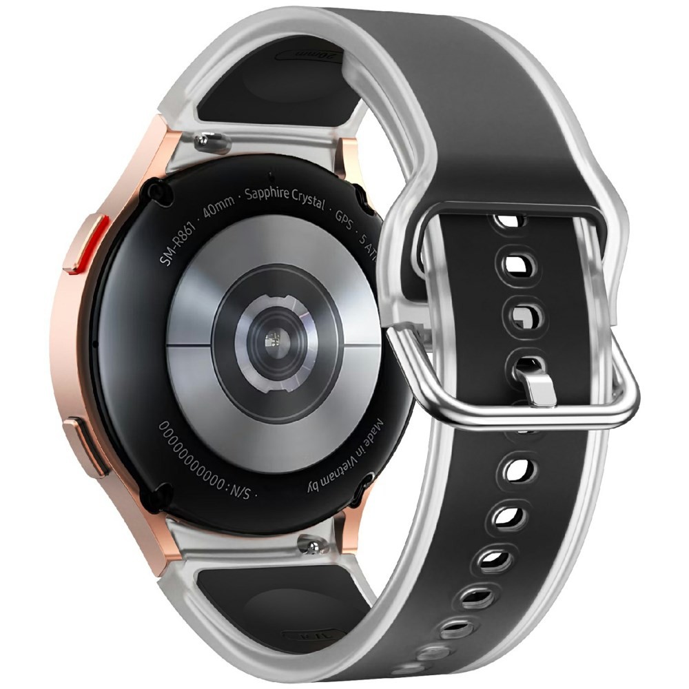 Samsung Galaxy Watch 5/5 Active/5 Pro/6/6 Classic/7/FE - 40/42/43/44/46/47 mm KALEBOL Λουράκι Σιλικόνης Translucent Black