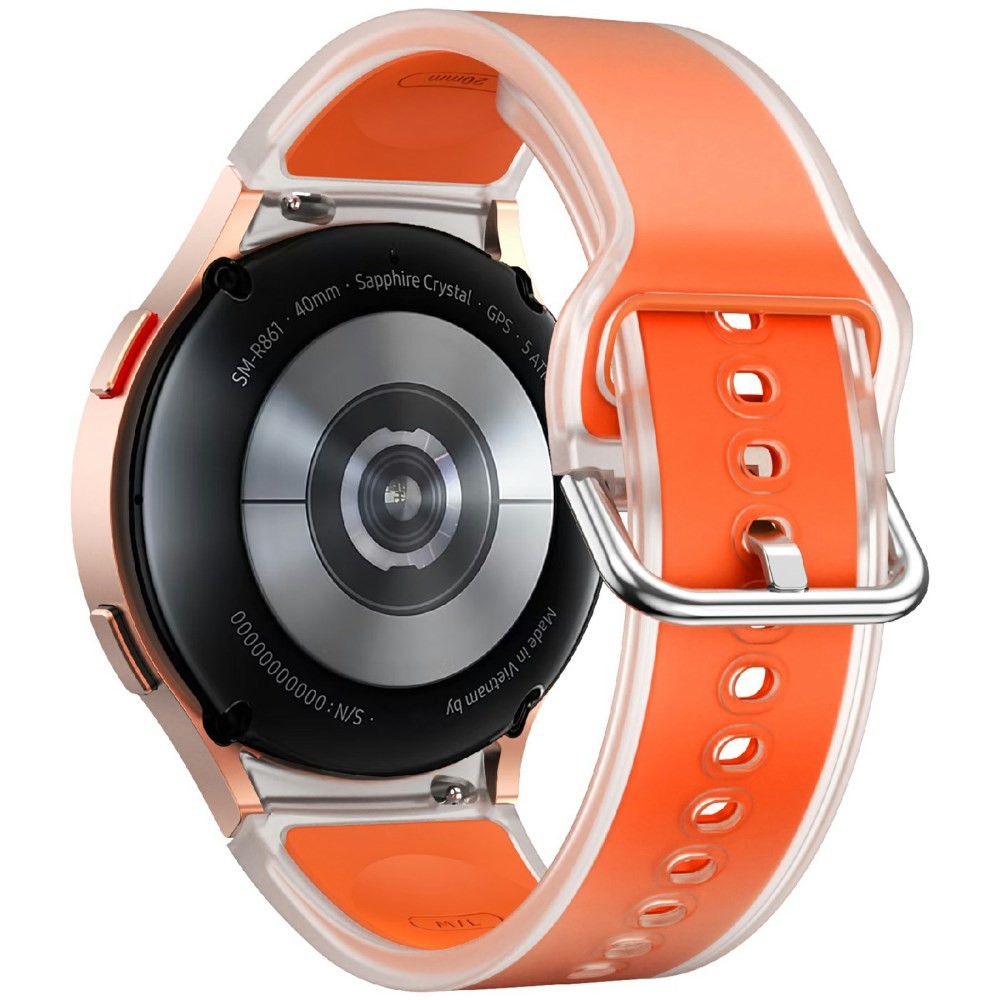 Samsung Galaxy Watch 5/5 Active/5 Pro/6/6 Classic/7/FE - 40/42/43/44/46/47 mm KALEBOL Λουράκι Σιλικόνης Translucent Orange