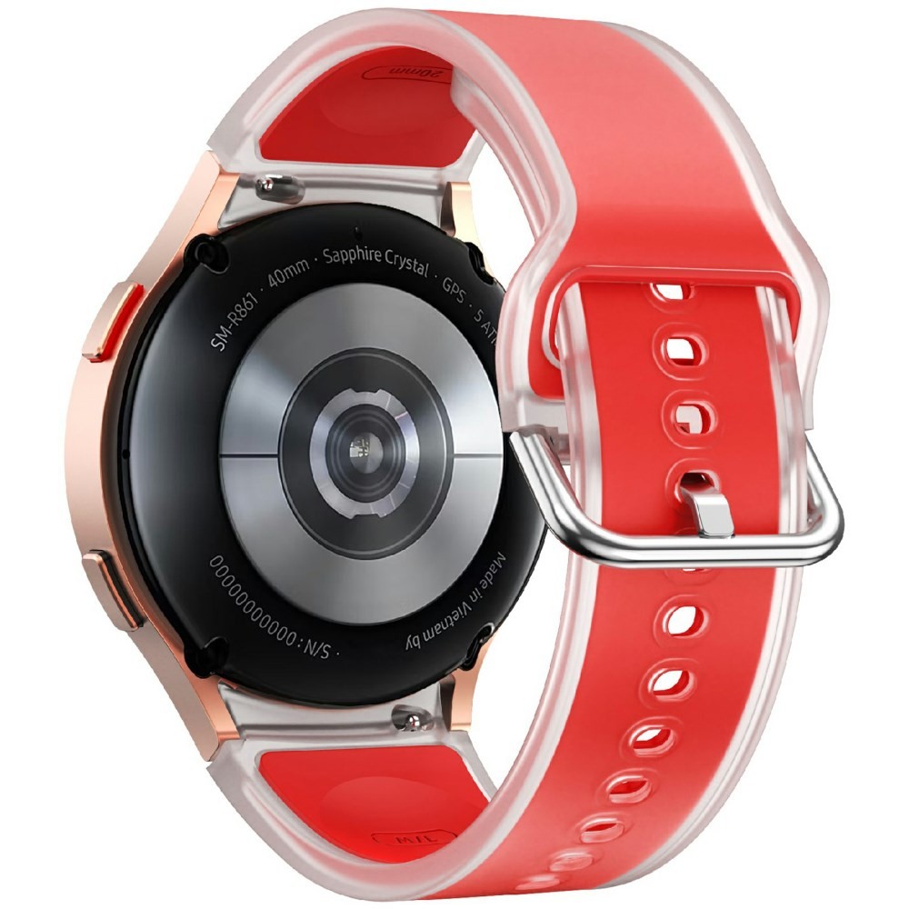Samsung Galaxy Watch 5/5 Active/5 Pro/6/6 Classic/7/FE - 40/42/43/44/46/47 mm KALEBOL Λουράκι Σιλικόνης Translucent Red