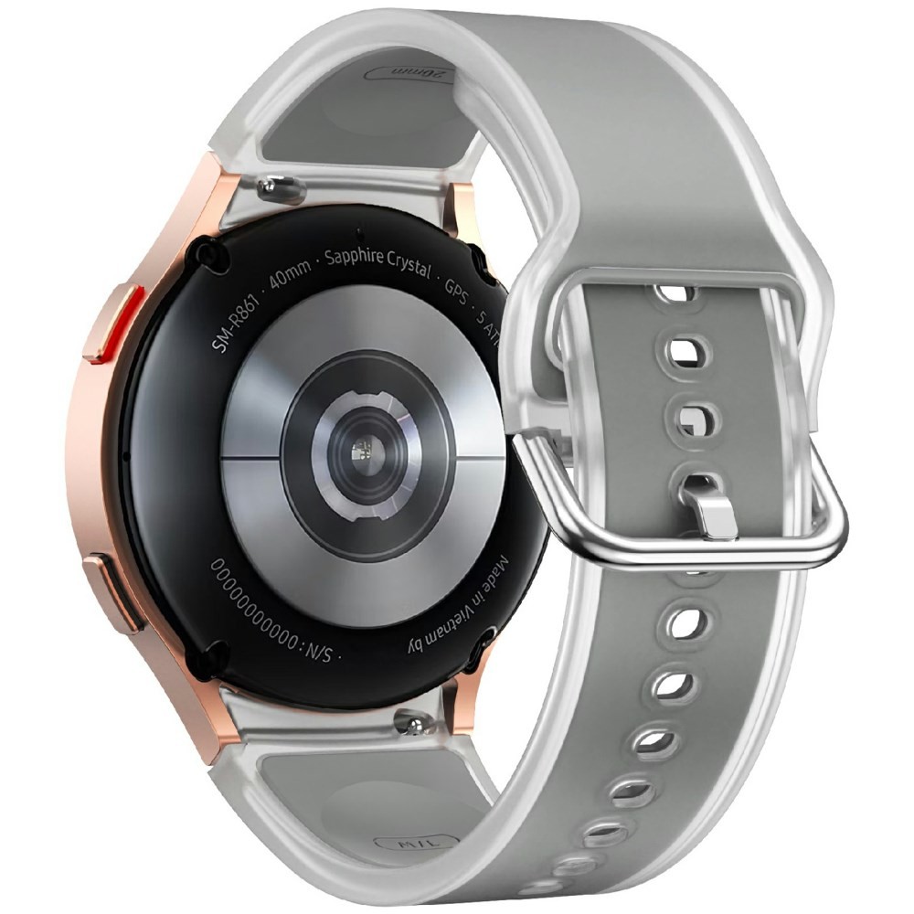 Samsung Galaxy Watch 5/5 Active/5 Pro/6/6 Classic/7/FE - 40/42/43/44/46/47 mm KALEBOL Λουράκι Σιλικόνης Translucent Light Grey