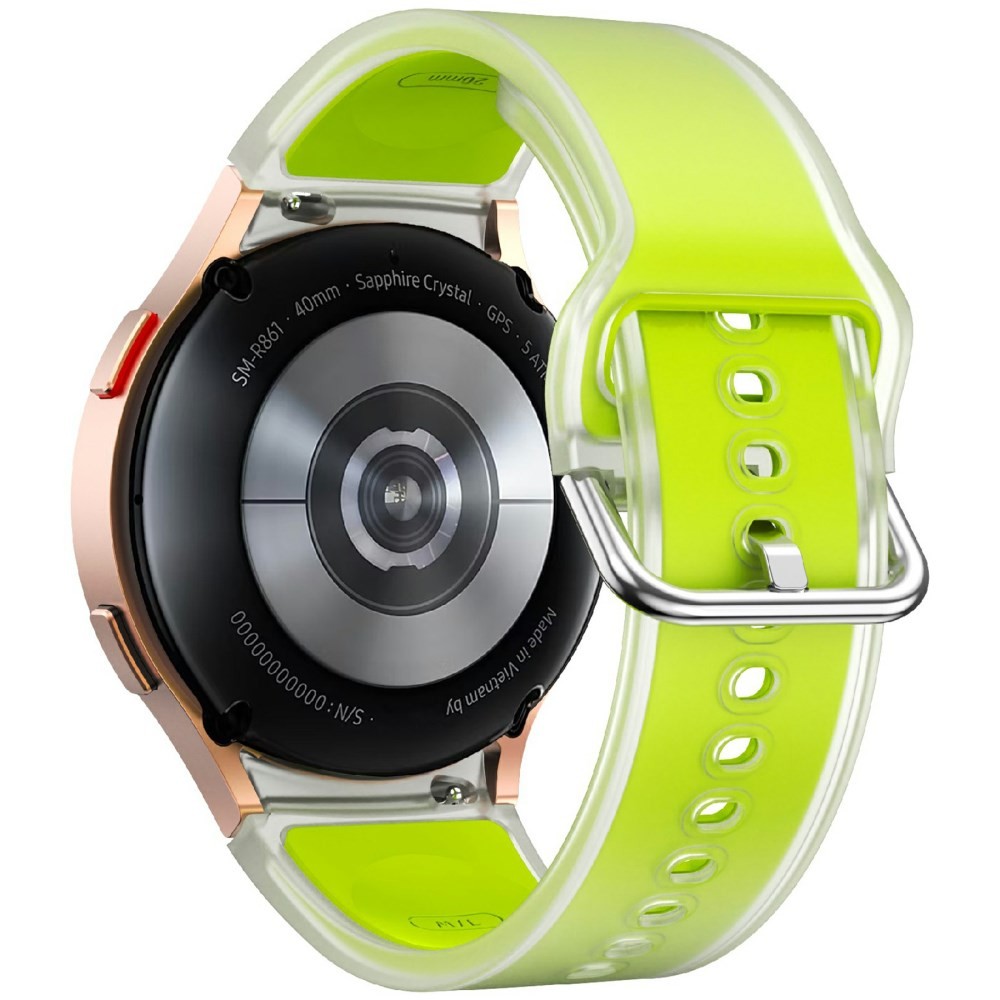 Samsung Galaxy Watch 5/5 Active/5 Pro/6/6 Classic/7/FE - 40/42/43/44/46/47 mm KALEBOL Λουράκι Σιλικόνης Translucent Lime