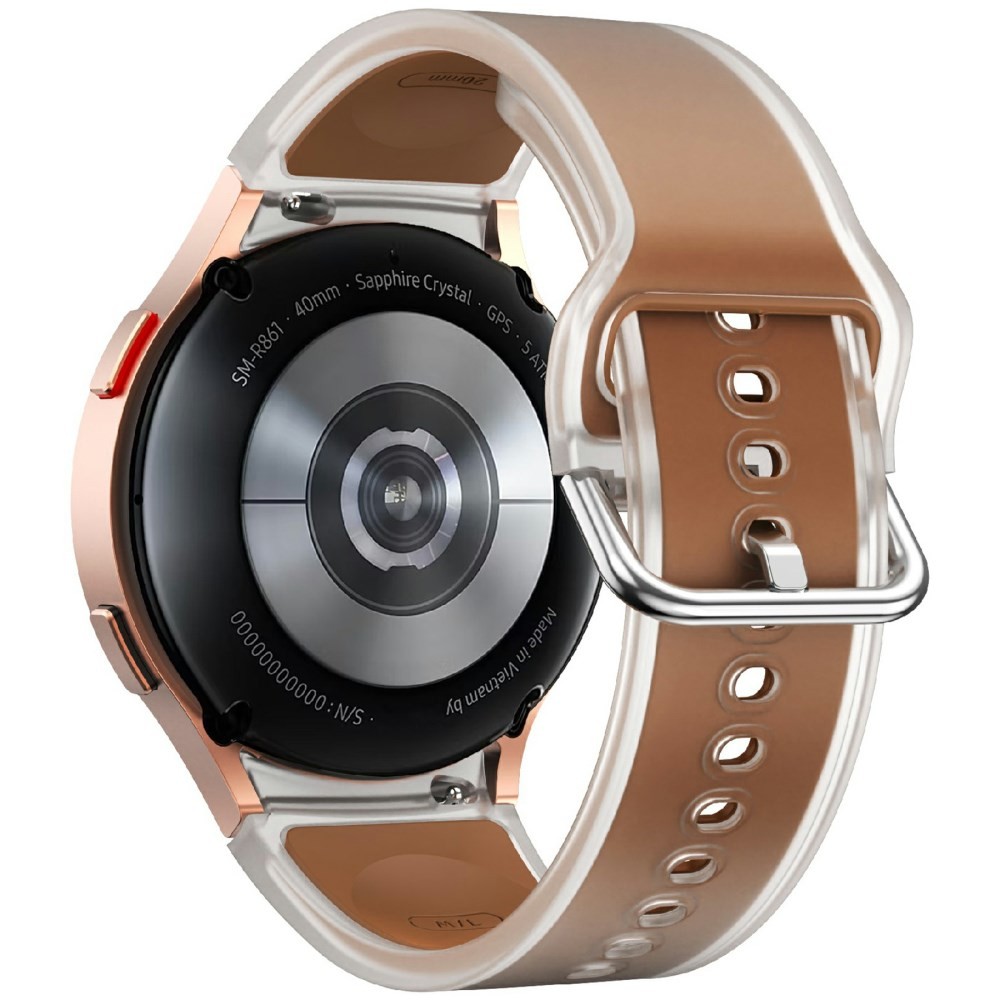 Samsung Galaxy Watch 5/5 Active/5 Pro/6/6 Classic/7/FE - 40/42/43/44/46/47 mm KALEBOL Λουράκι Σιλικόνης Translucent Dark Brown