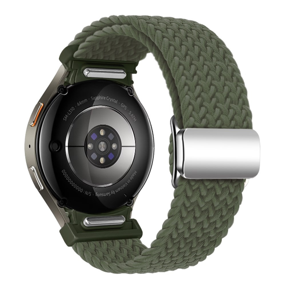 Samsung Galaxy Watch 5/5 Active/5 Pro/6/6 Classic/7/FE - 40 mm KALEBOL Πλεκτό Λουράκι Dark Olive Green